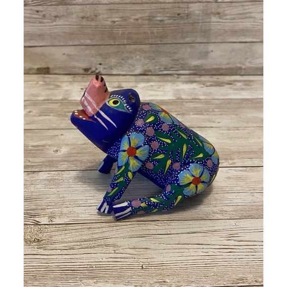 Pig Alebrije Oaxacan Wood Carving Handcrafted Mexican Folk Art Signed - Picture 4 of 7